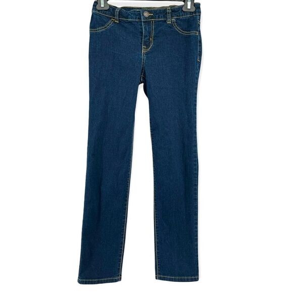 Cat & Jack Girl’s Straight Leg Super Stretch Dark Wash Denim Jeans Size 12 - Picture 16 of 16